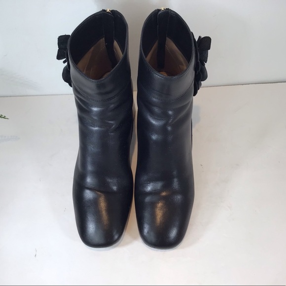 TORY BURCH BLOSSOM CALF LEATHER ANKLE BOOTIES BLK SZ 7.5 - Picture 11 of 16